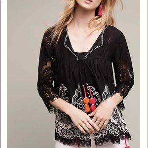 Anthropologie Cara Lace Blouse